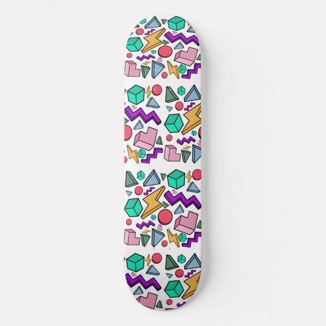 Skateboard Retro de cosecha estética de los años 80 (Anverso)