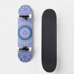 Skateboard Retro Groovy Boho Trippy Hippie Jewel-Tone Mandala