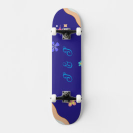 Skateboard Retro Groovy Pastel Floral Aesthetic 