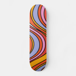Skateboard Retro Hippie Psychedelic Swirls