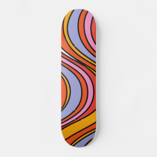 Skateboard Retro Hippie Psychedelic Swirls