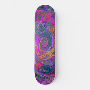 Skateboard Retro Magenta, barrido verde y Naranja