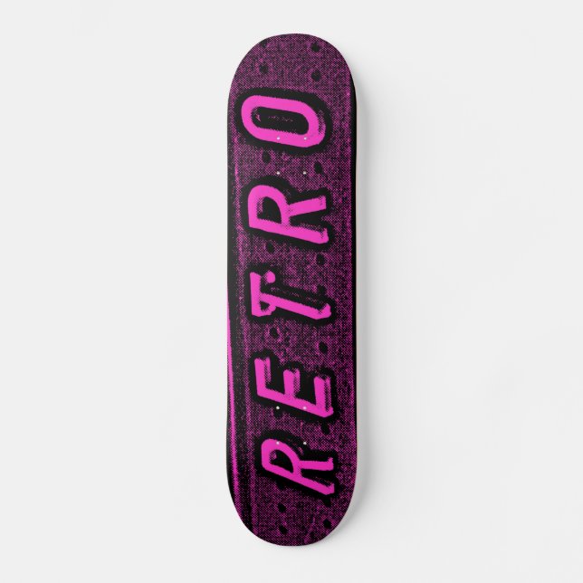 Skateboard Retro - Magenta y negro (Anverso)
