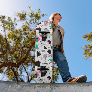 Skateboard Retro Memphis Geometric Pattern