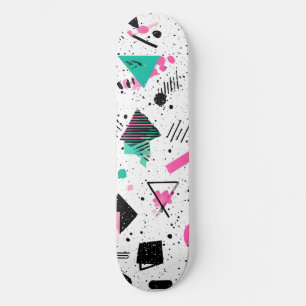 Skateboard Retro Memphis Geometric Pattern