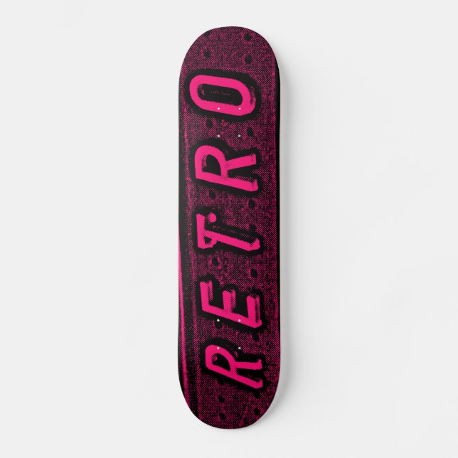 Skateboard Retro - Rojo y Negro (Anverso)