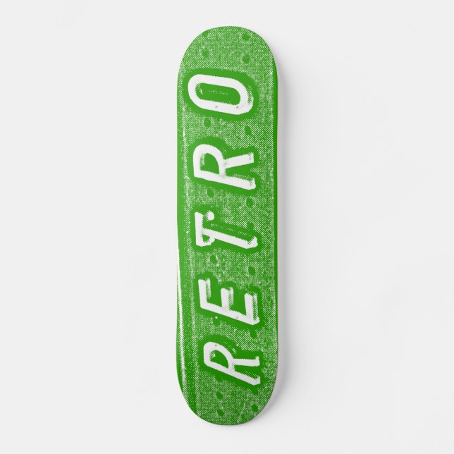 Skateboard Retro - Verde y Blanco (Anverso)