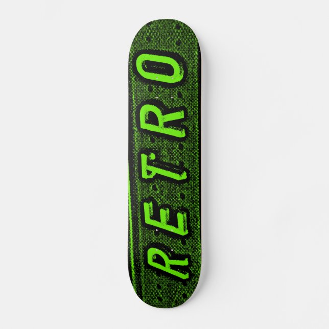 Skateboard Retro - Verde y Negro (Anverso)