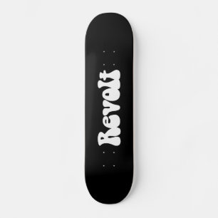 Skateboard Revuelta - Blanco sobre negro