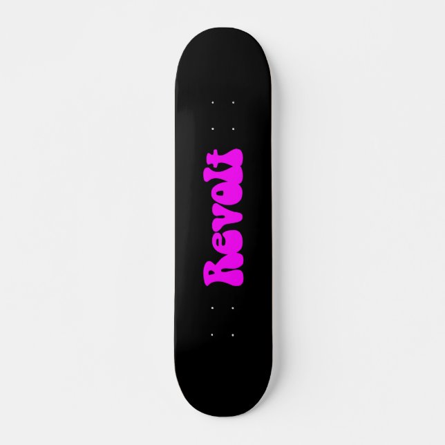 Skateboard Revuelta - Magenta en negro (Anverso )