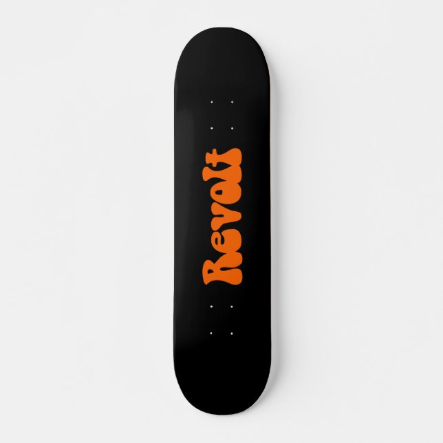 Skateboard Revuelta - Naranja en negro (Anverso )