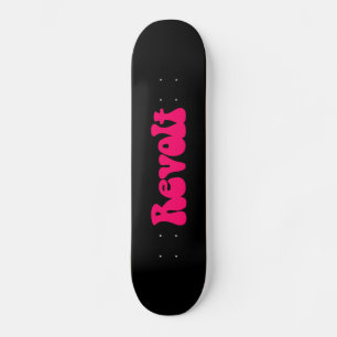Skateboard Revuelta - Neon Red on Black