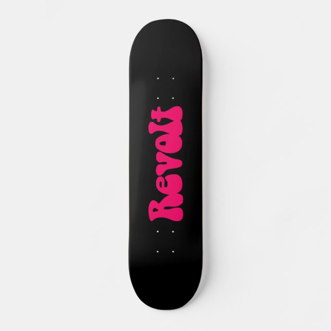 Skateboard Revuelta - Neon Red on Black (Anverso)