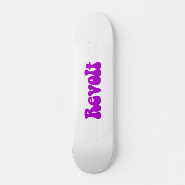 Skateboard Revuelta - Púrpura en blanco (Anverso )
