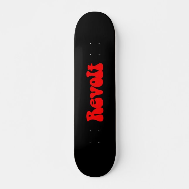 Skateboard Revuelta - Rojo sobre negro (Anverso )