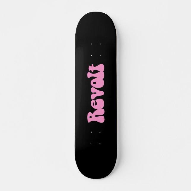 Skateboard Revuelta - Rosa en negro (Anverso )
