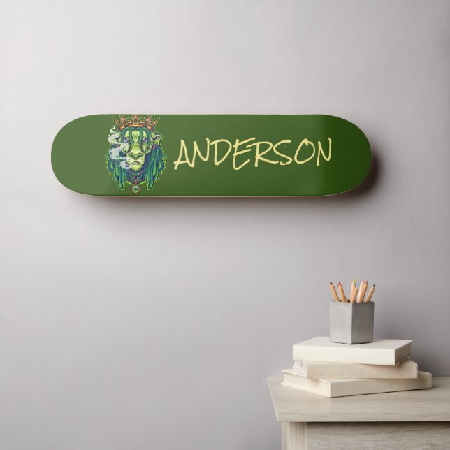 Skateboard REY DE LION WEED personalizado (Arte de pared (horz))