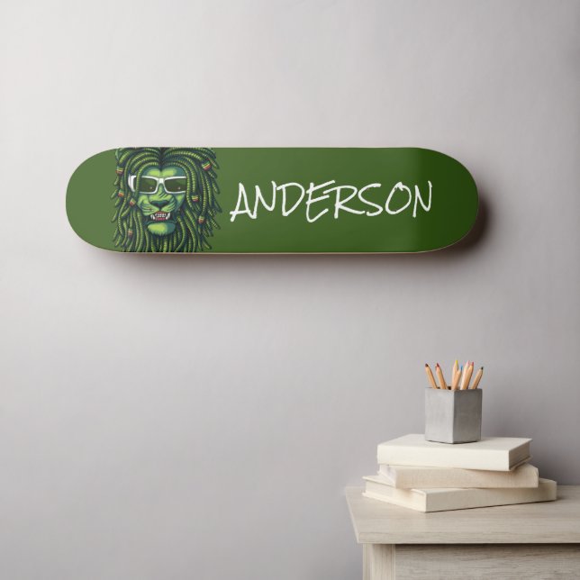 Skateboard Rey León Personalizado (Arte de pared (horz))