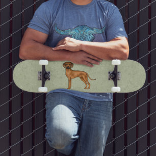 Skateboard Rhodesian Ridgeback Marrón León Perro Dibujo Anima