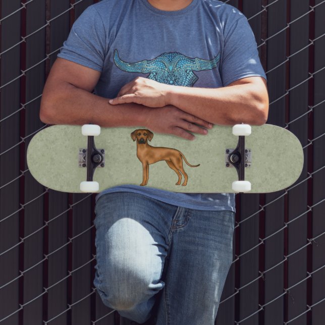 Skateboard Rhodesian Ridgeback Marrón León Perro Dibujo Anima (Exterior 3)