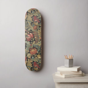 Skateboard Rica Tapicería de Brocado Floral Antiguo Victorian
