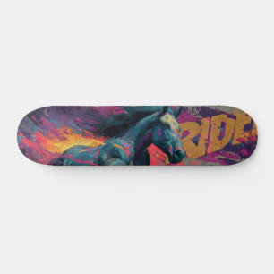 Skateboard RIDE: Mural de Arte Callejero Abstracto de un Caba