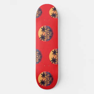 Skateboard Ritmos de Puesta de Sol Retro Solo Palmeras Vintag