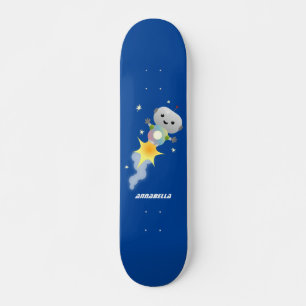 Skateboard Robot lindo volando en el ilustracion del personal