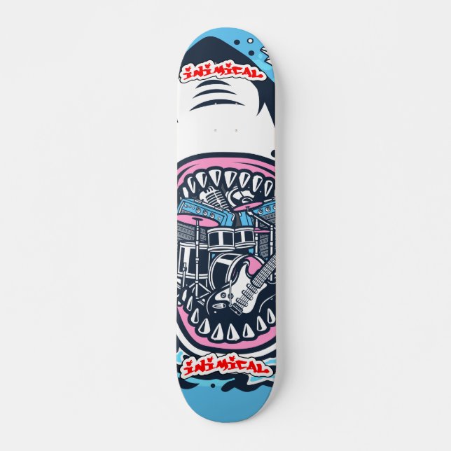 Skateboard Rock hostil y tiburón rollo (Anverso )
