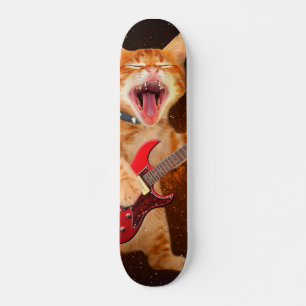 Skateboard Rock star cat