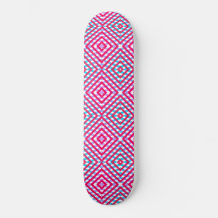 Skateboard Rodilla rosa, morada y azul de diamante