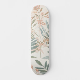 Skateboard Rojizo Botánico de Salvia Patrón de Acuarela de Ho