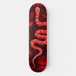 Skateboard rojo de serpiente mística