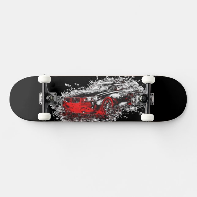 Skateboard Rojo del coche abstracto (Horz)