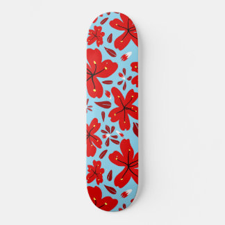 Skateboard Rojo floral