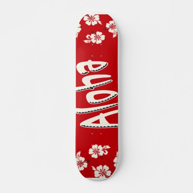 Skateboard Rojo hawaiano de la hawaiana (Anverso )