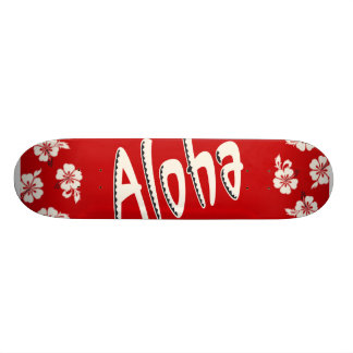 Skateboard Rojo hawaiano de la hawaiana