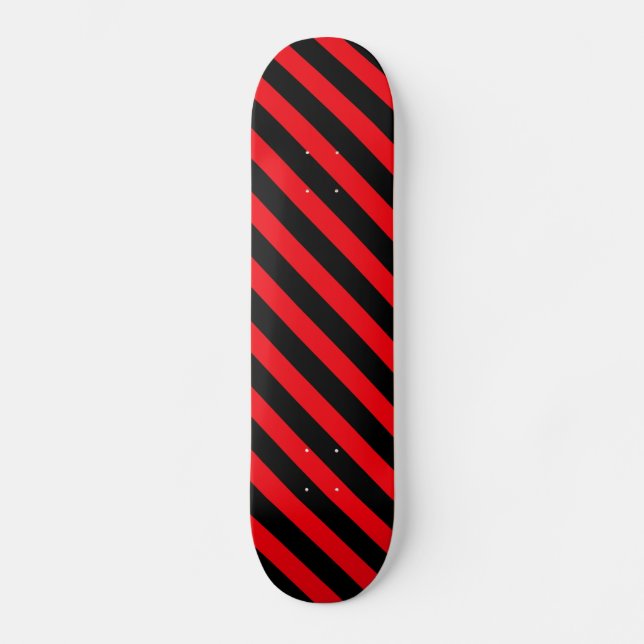 Skateboard rojo negro a rayas (Anverso)