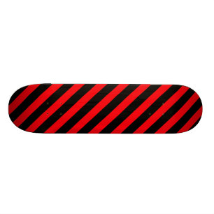 Skateboard rojo negro a rayas