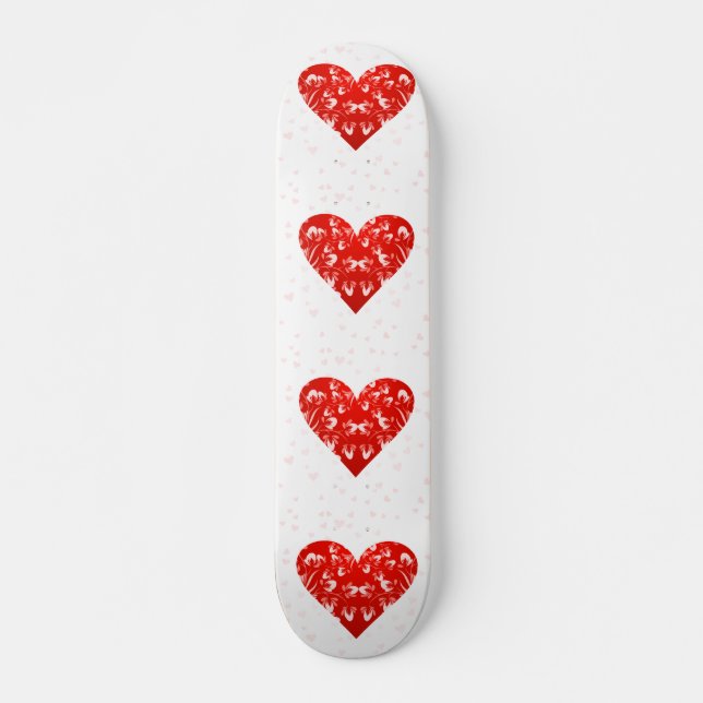 Skateboard Romantic Floral Valentine Heart (Anverso )
