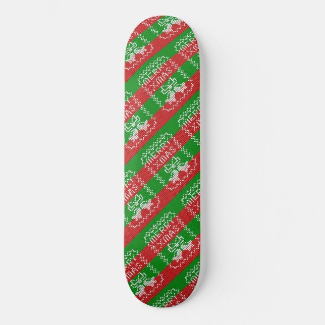Skateboard Ropa de jingle de patrón de suéter feo Hilo de nav (Anverso)