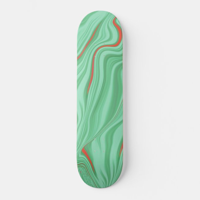 Skateboard Ropa en curvas con tonos verdes de menta luminosa (Anverso)