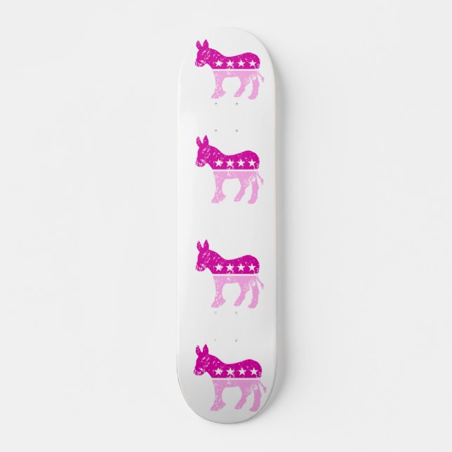 Skateboard Rosa apenado burro original de Demócrata (Anverso )
