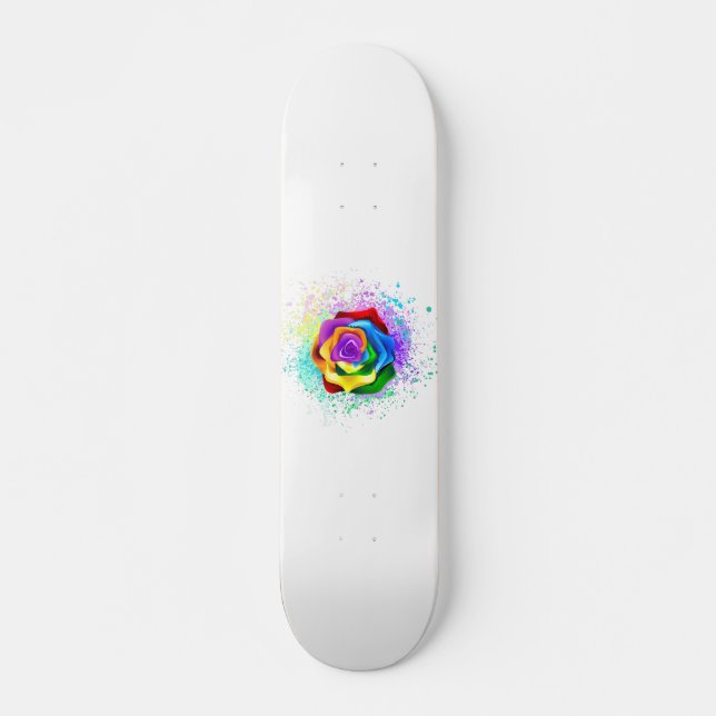 Skateboard Rosa arcoiris colorido (Anverso )