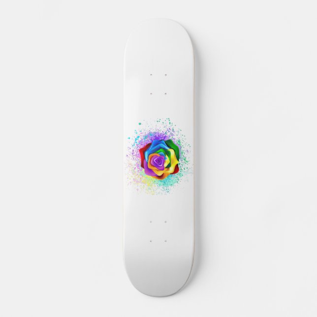 Skateboard Rosa arcoiris colorido (Anverso)