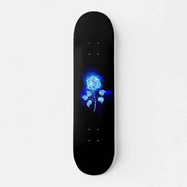 Skateboard Rosa azul en llamas (Anverso )