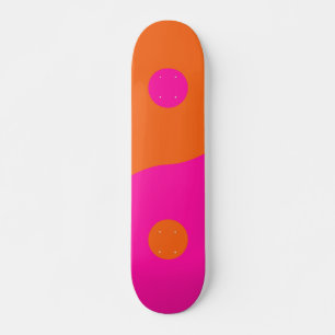 Skateboard Rosa Caliente Y Naranja Yin Yang