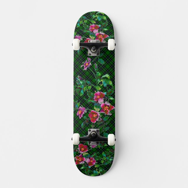 Skateboard Rosa de cosecha - verde (Anverso)