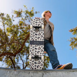 Skateboard Rosa de la impresión de leopardo