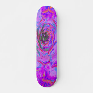 Skateboard Rosa de Sedum Suculenta Púrpura y Magenta